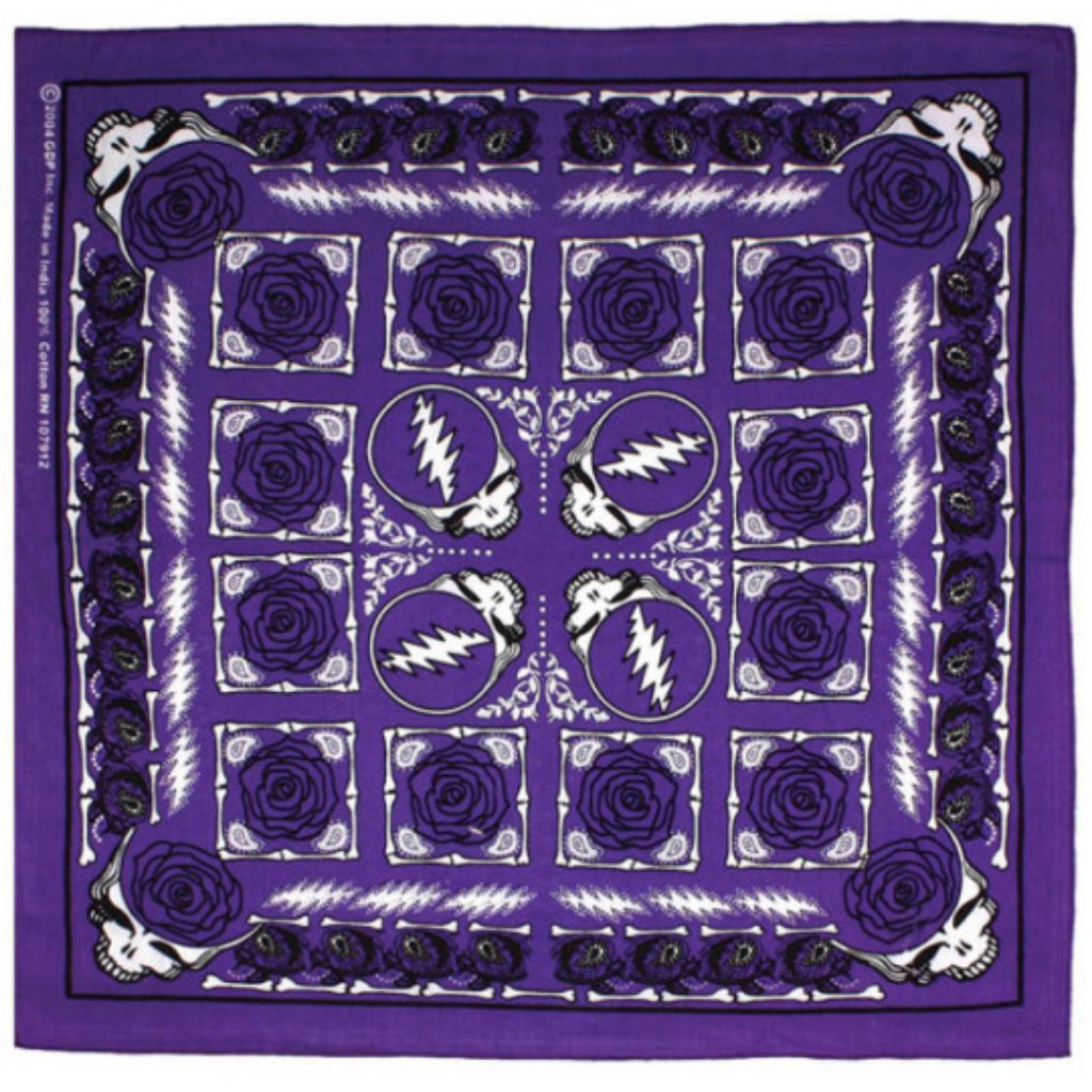 Grateful Dead Syf  Roses Bandana  Officially Licensed  22 X 22  Brand New